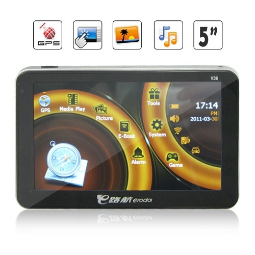 APK Processor 4GB Memory 5 Inch HD Touchscreen GPS Navigation